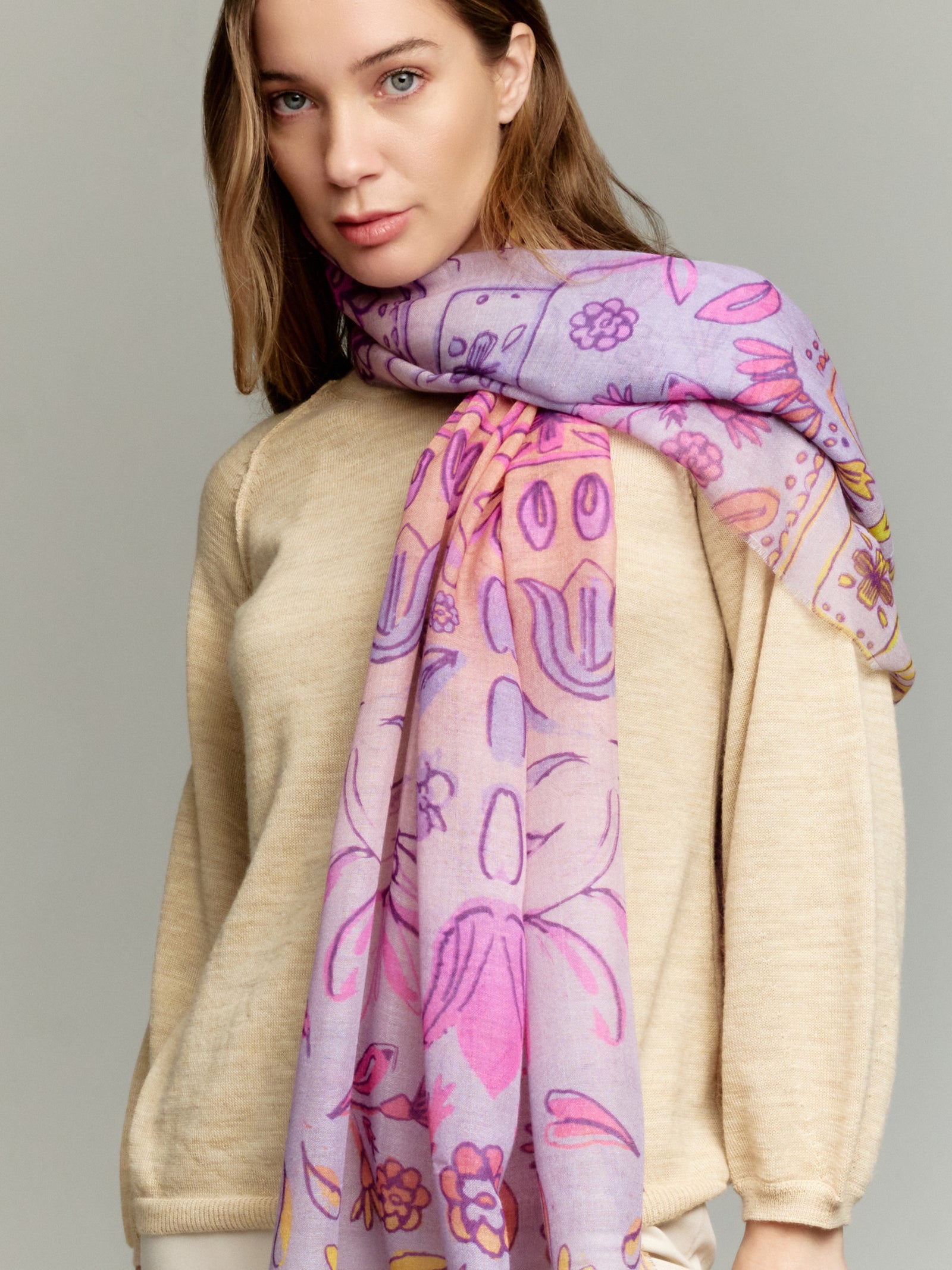 Yosha Shawl Baby Alpaca Multicolor