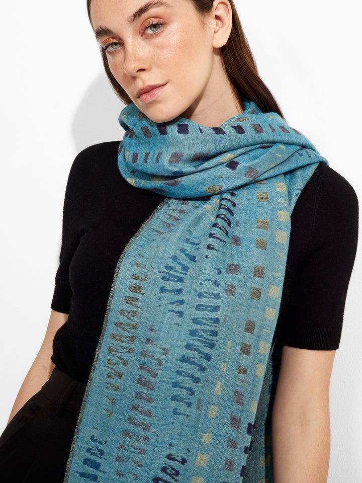 Zane Shawl Baby Alpaca Color Blue