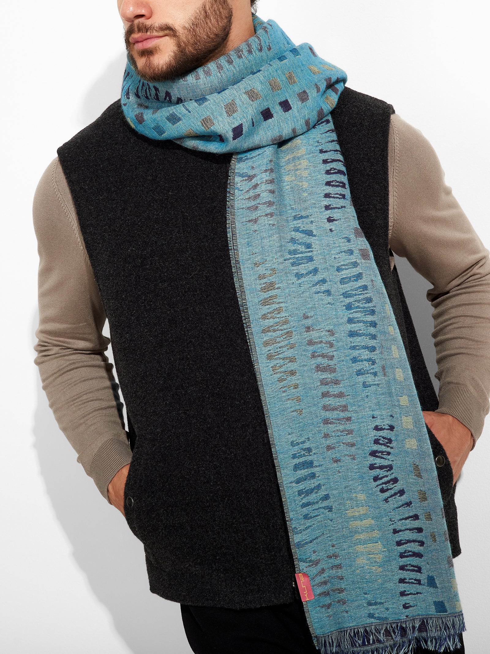 Zane Shawl Baby Alpaca Color Blue