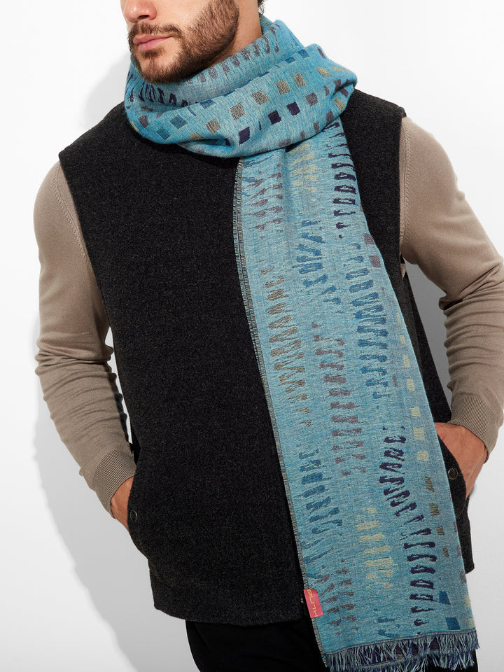 Zane Shawl Baby Alpaca Color Blue