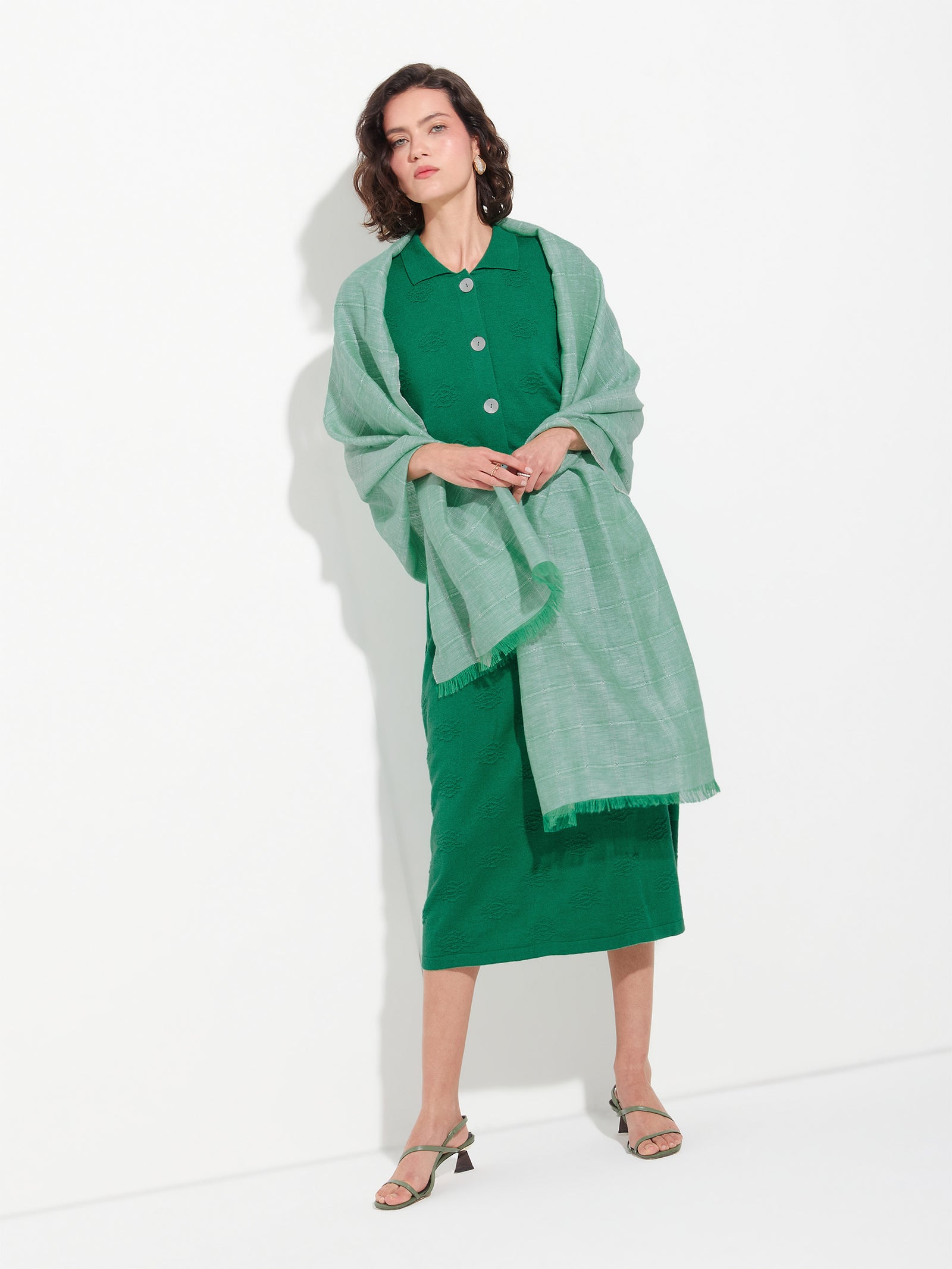 Zoda Shawl Baby Alpaca Color Green