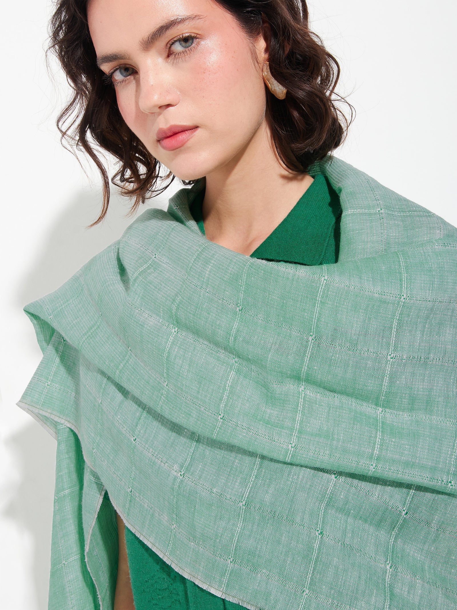 Zoda Shawl Baby Alpaca Color Green