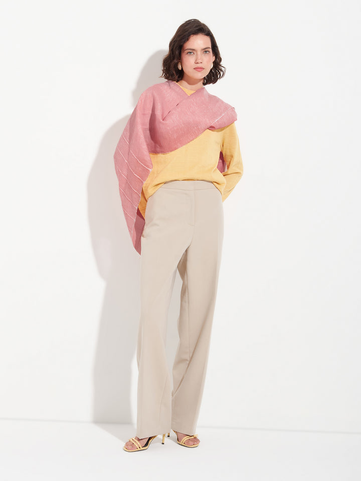 Zabila Shawl Linen Color Pink