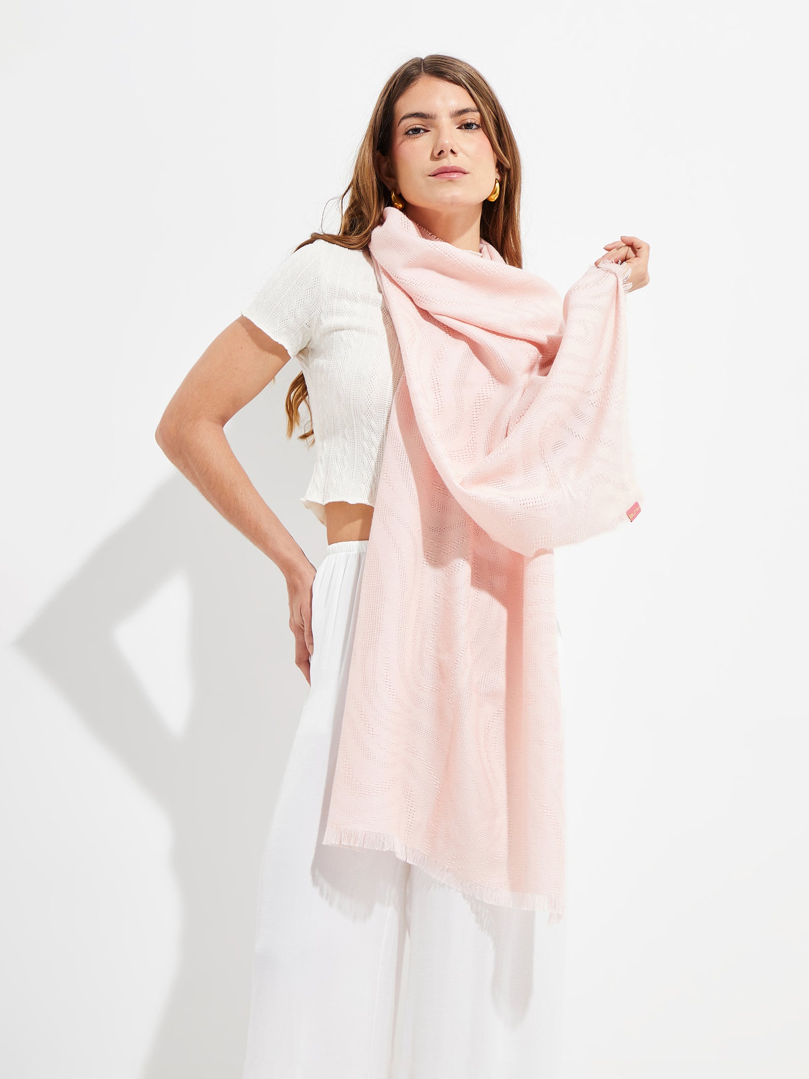 Pañuelo Yxtapa Baby Alpaca Color Rosa