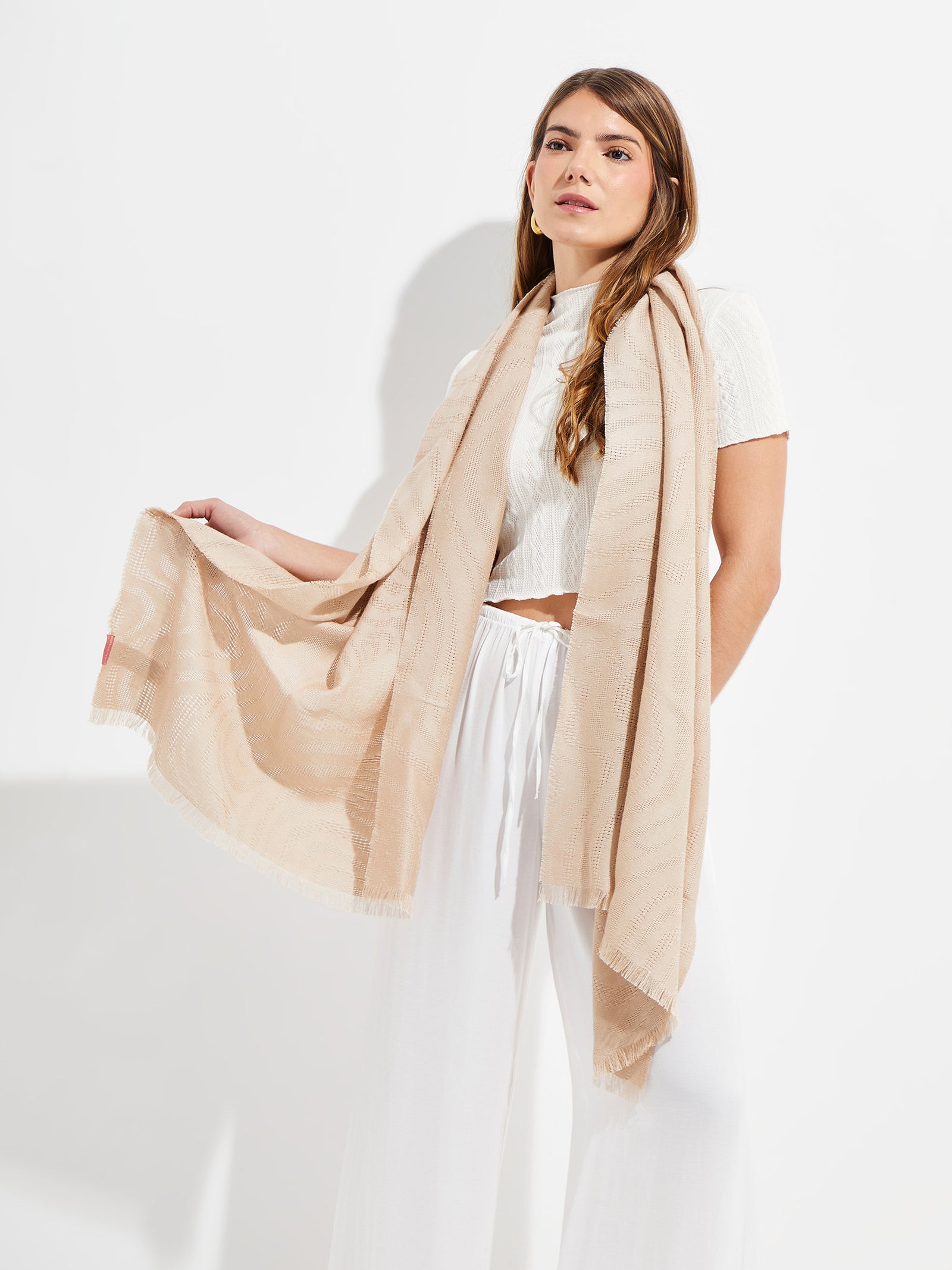 Pañoleta Yxtapa de Baby Alpaca Color Beige