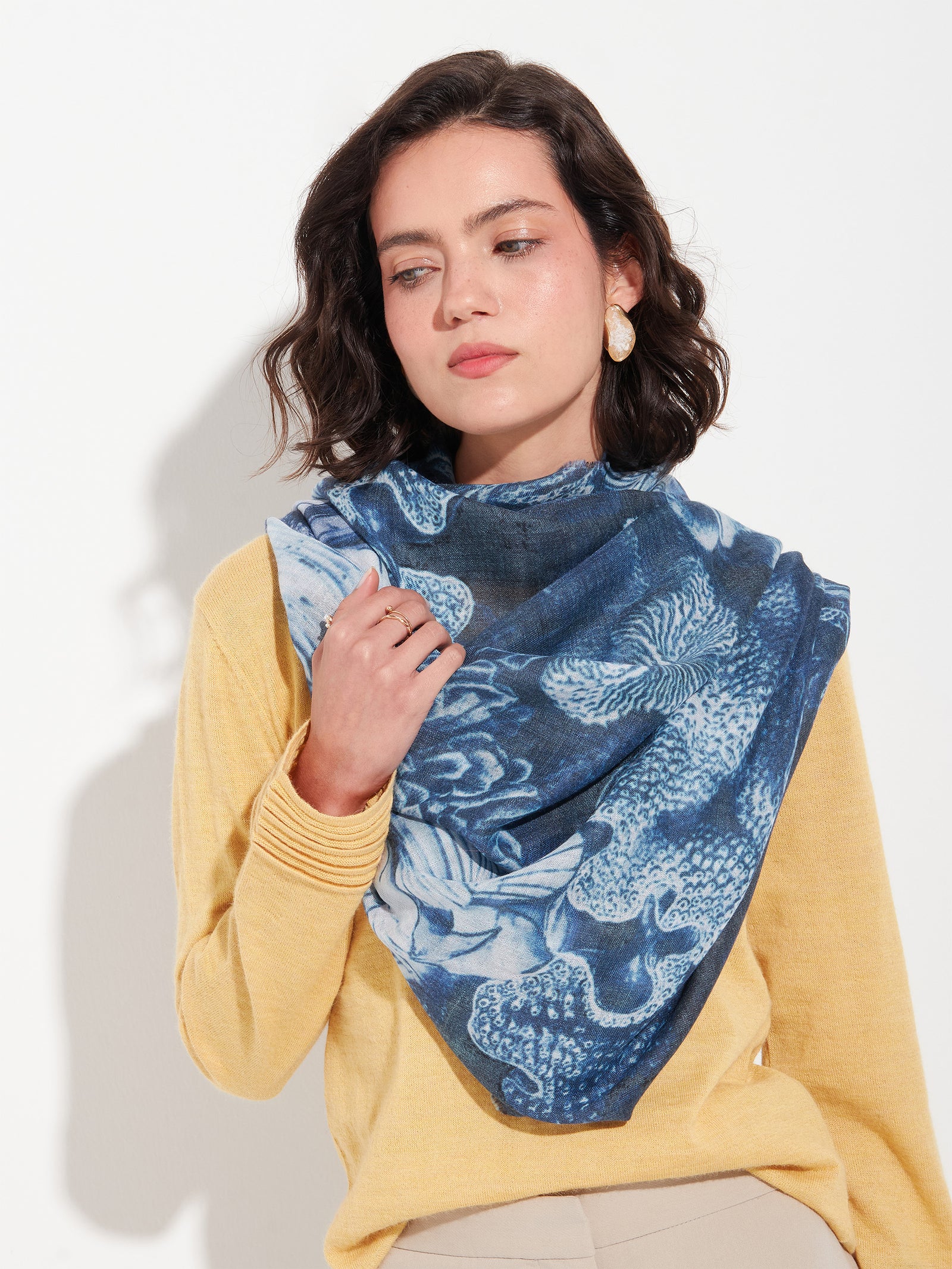 Zanone Shawl Baby Alpaca Color Blue