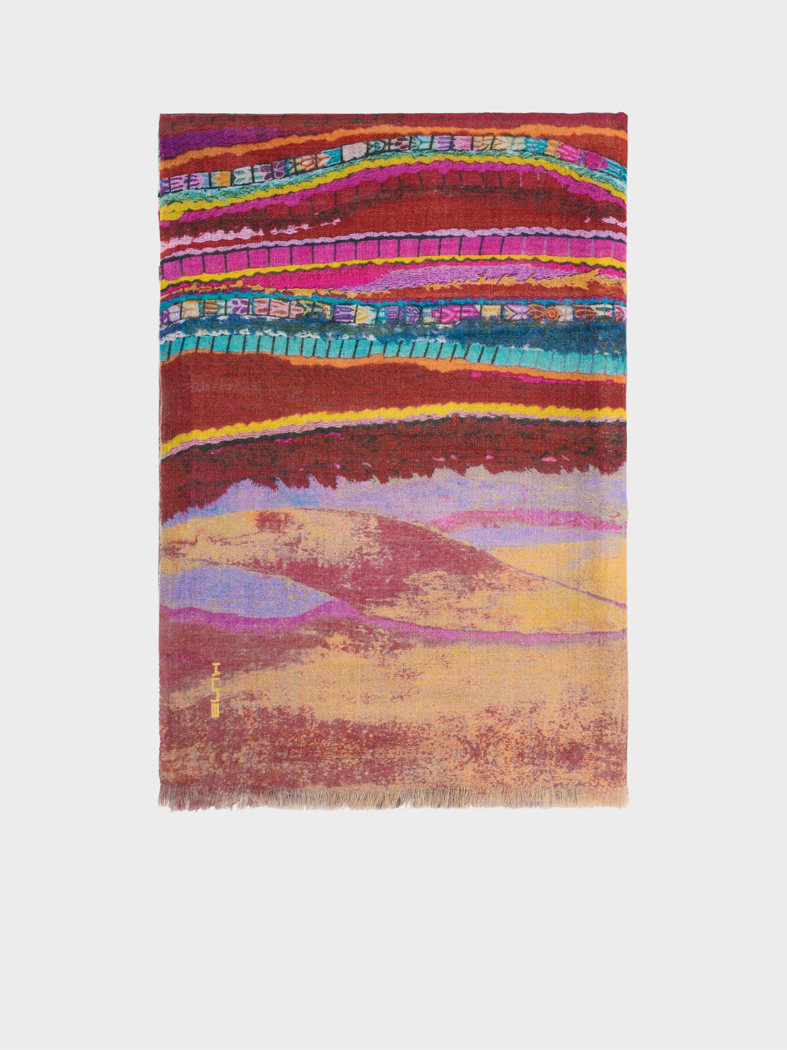 Manta Psicodelia Andina de Baby Alpaca Color Multicolor
