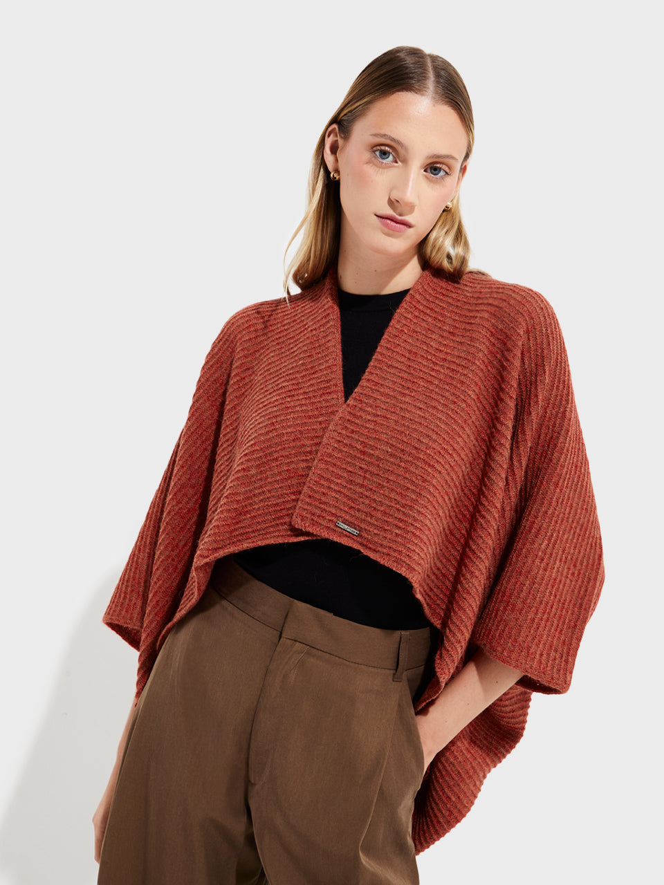 Tinaja Poncho Baby Alpaca Color Orange