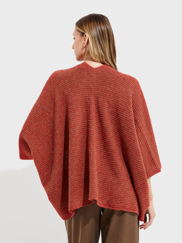 Poncho Tinaja Bebé Alpaca Color Naranja