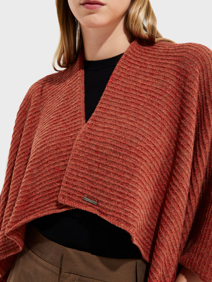 Poncho Tinaja Bebé Alpaca Color Naranja