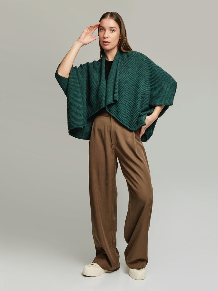 Poncho Tinaja Bebé Alpaca Color Verde