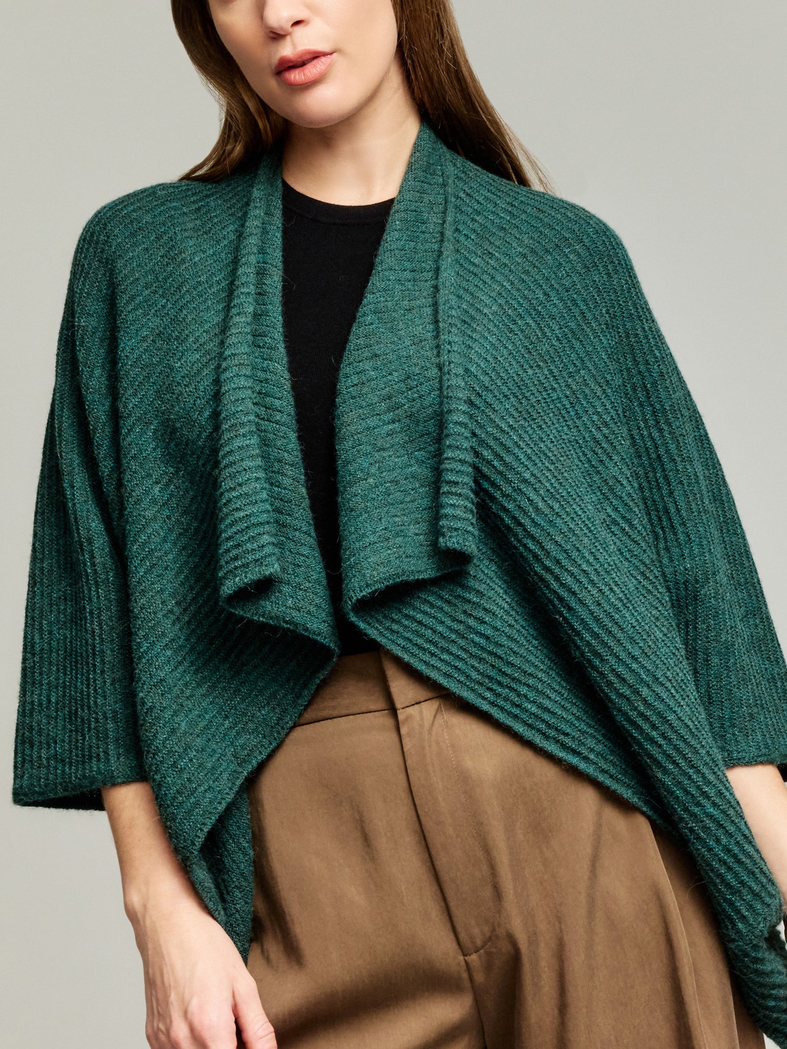 Poncho Tinaja Bebé Alpaca Color Verde