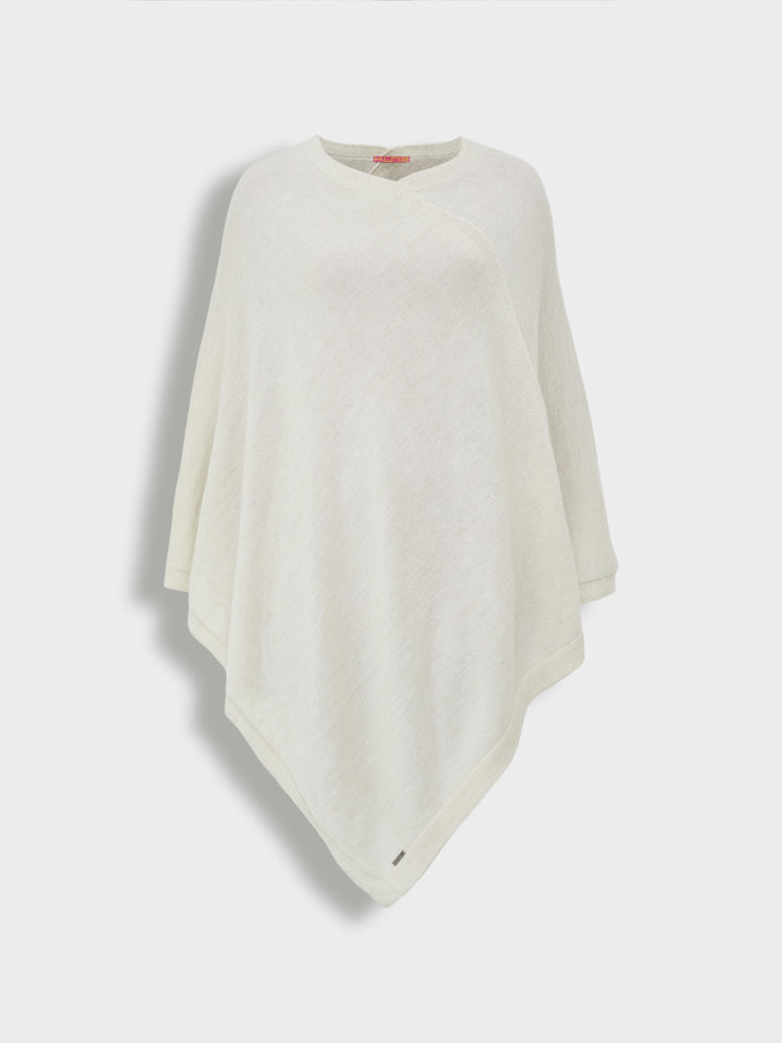Poncho Almendra De Baby Alpaca Color Ecru
