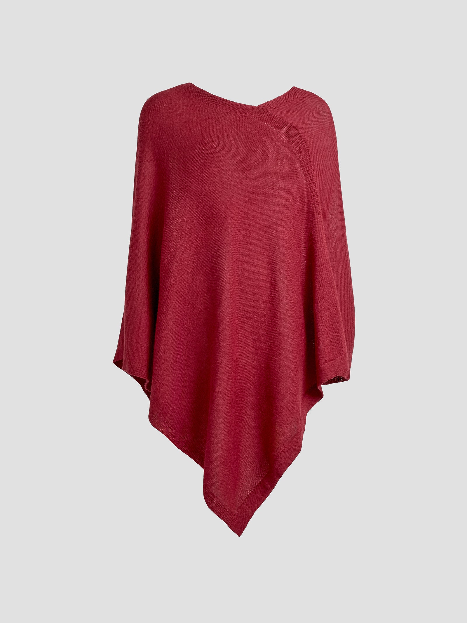 Poncho Almendra De Baby Alpaca Color Rumba