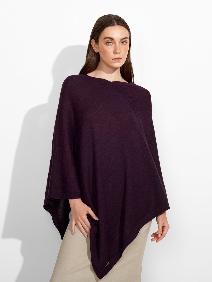 Almendra Poncho Bebé Alpaca Color Púrpura