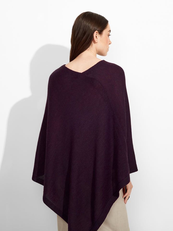Almendra Poncho Bebé Alpaca Color Púrpura