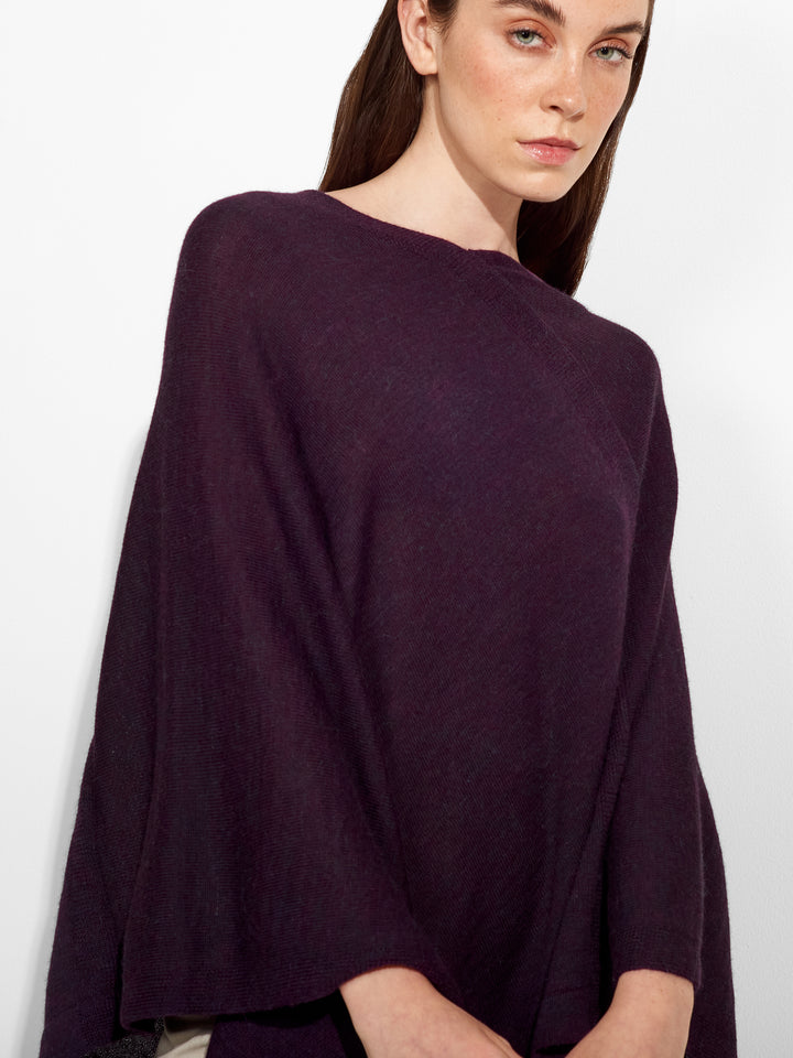 Almendra Poncho Bebé Alpaca Color Púrpura
