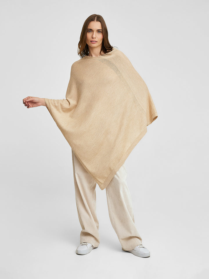 Poncho Almendra De Baby Alpaca Color Nomad