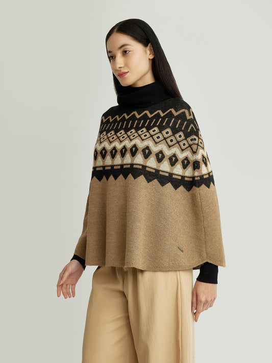 Yacinta Poncho Baby Alpaca Color Camel