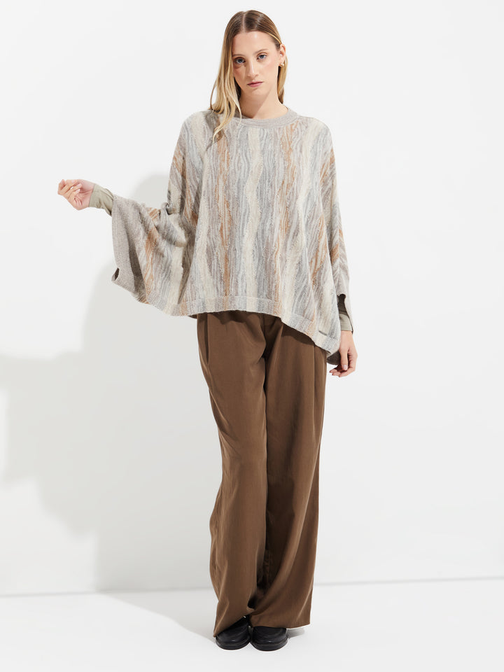 Yola Poncho Baby Alpaca Color Beige Claro