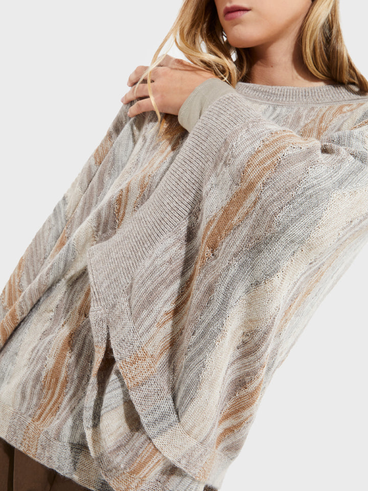 Yola Poncho Baby Alpaca Color Beige Claro
