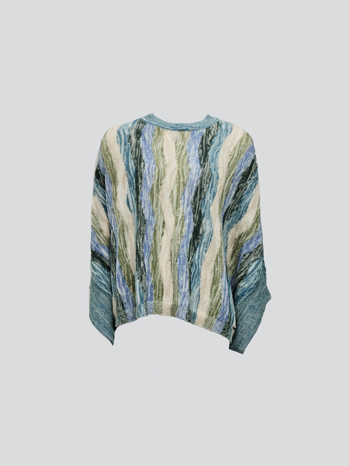 Yola Poncho Bebé Alpaca Color Azul Claro