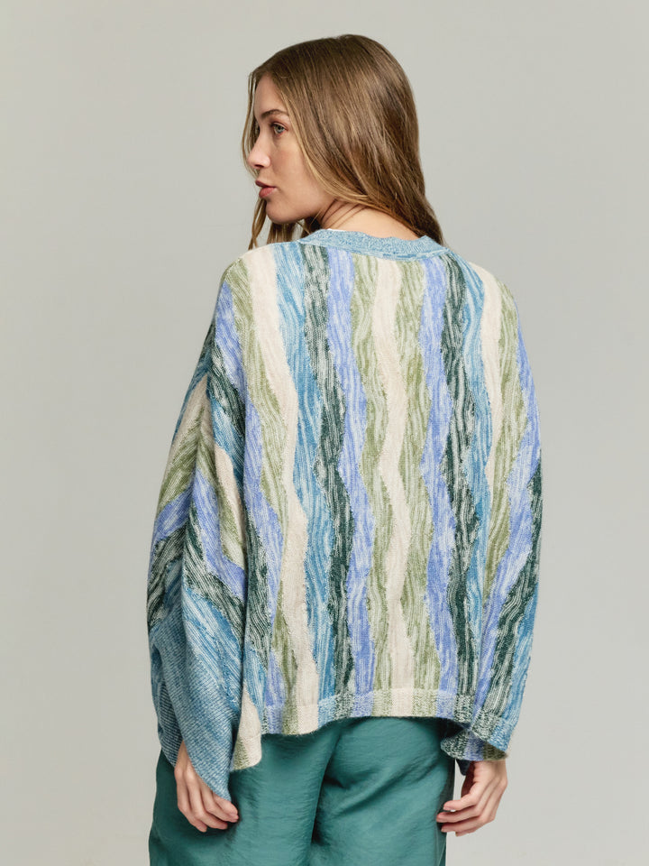 Yola Poncho Bebé Alpaca Color Azul Claro