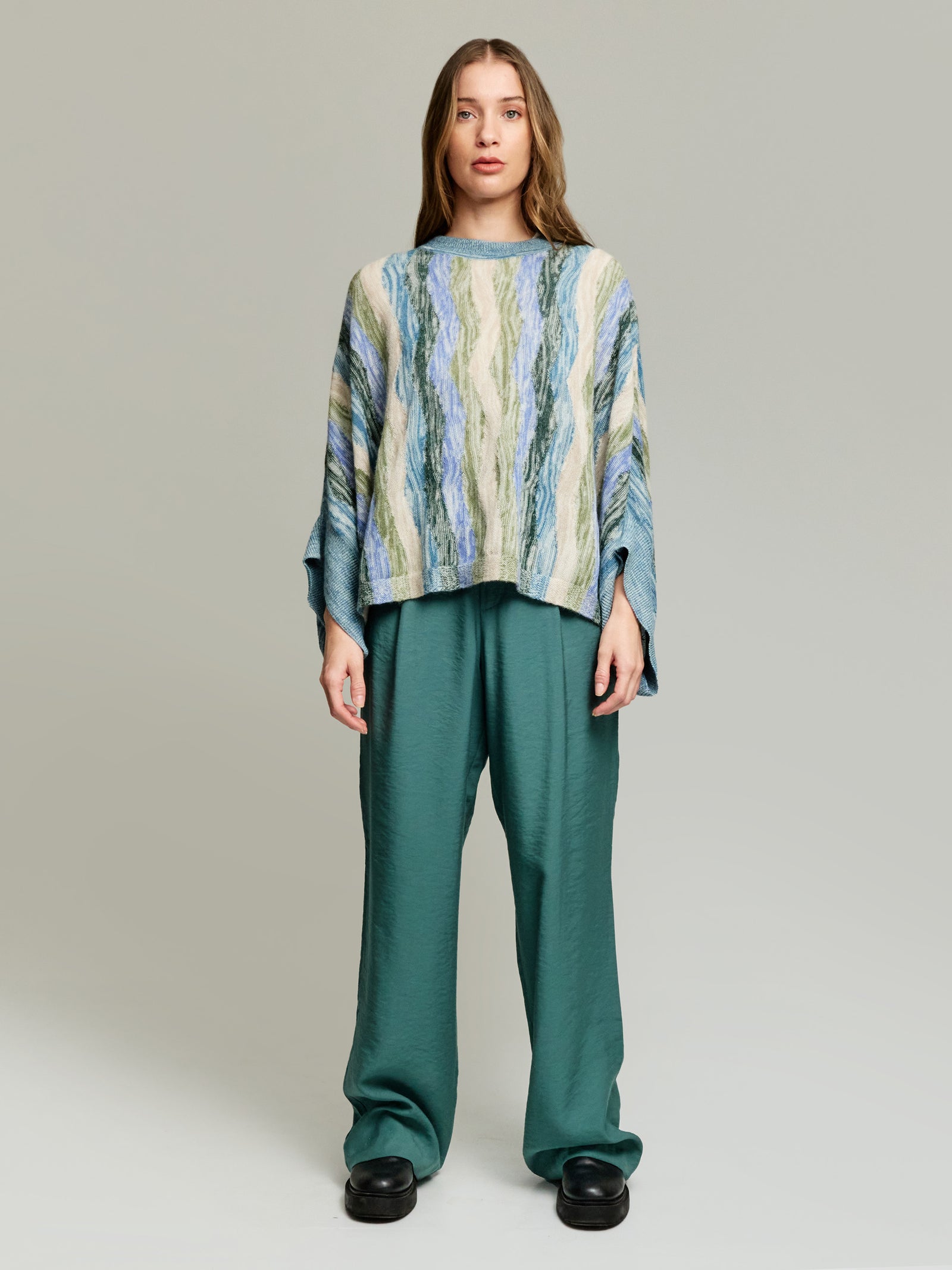 Yola Poncho Baby Alpaca Color Light Blue