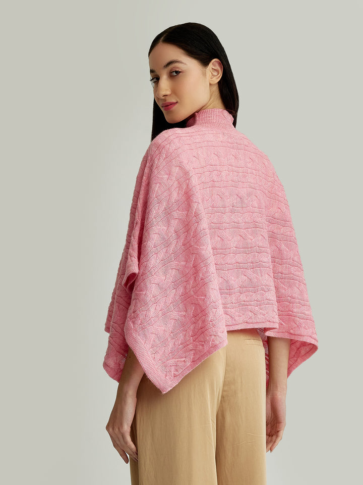 Yanina Poncho Bebé Alpaca Color Rosa