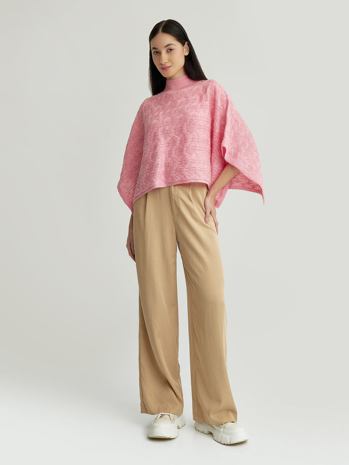 Yanina Poncho Bebé Alpaca Color Rosa