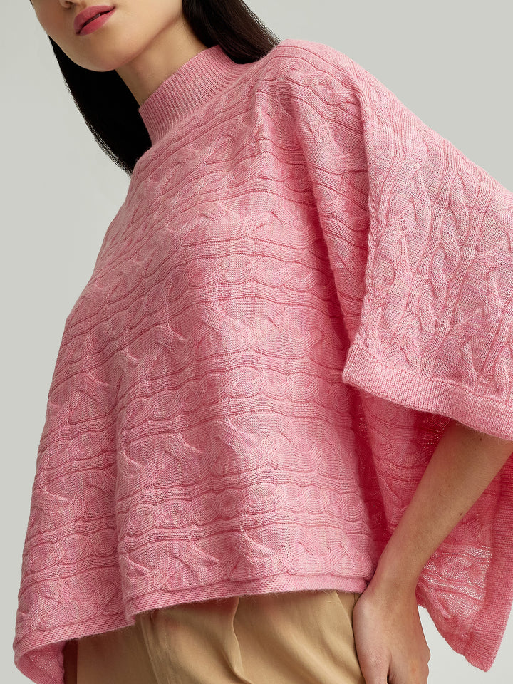 Yanina Poncho Bebé Alpaca Color Rosa