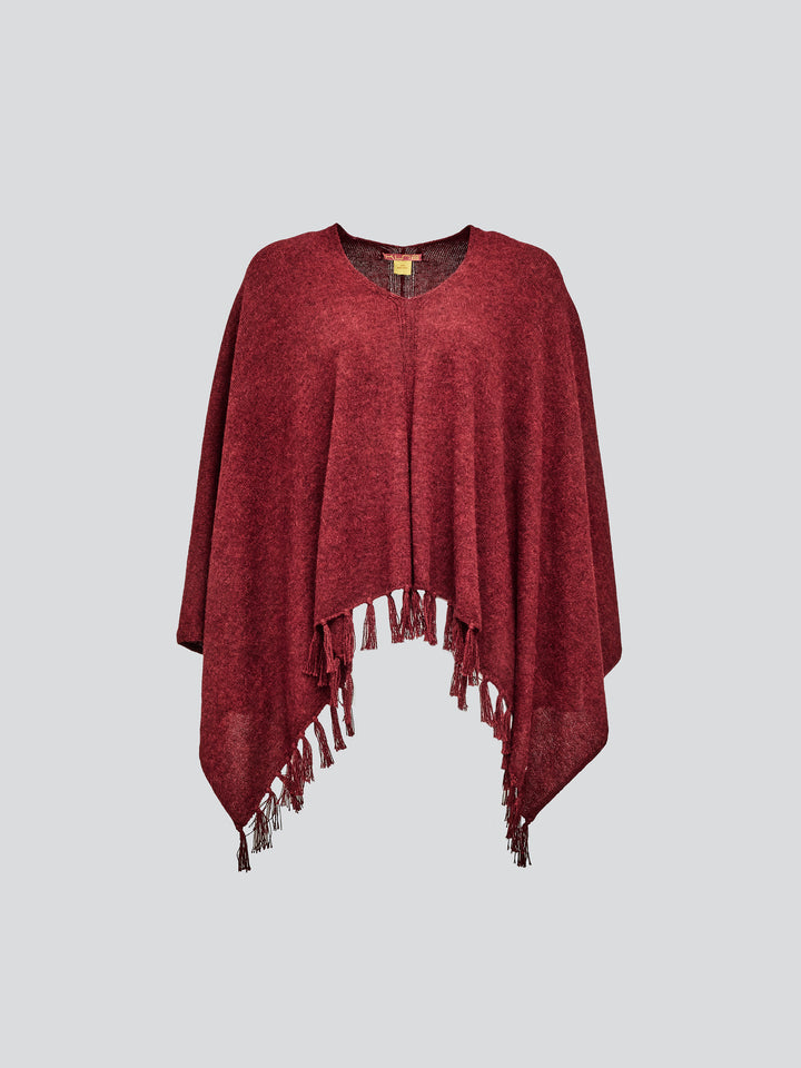 Poncho Scorpio Baby Alpaca Color Rojo