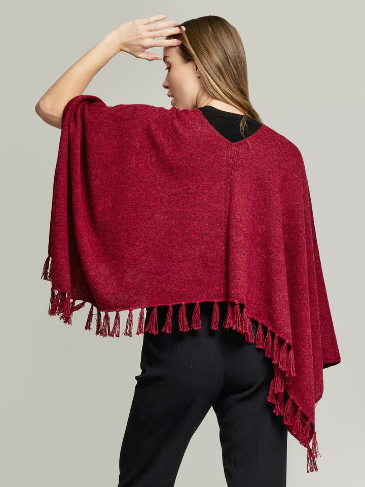 Poncho Scorpio Baby Alpaca Color Rojo