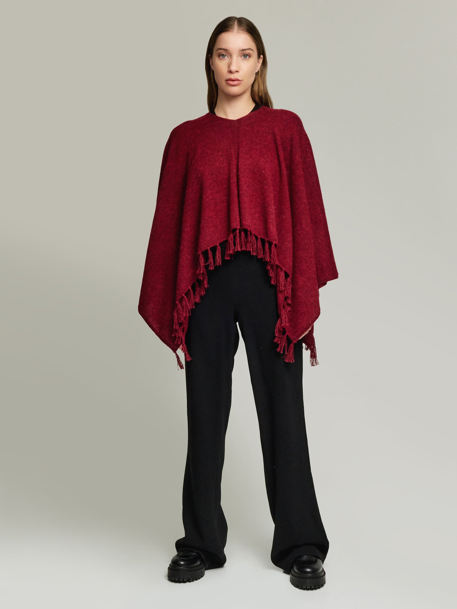 Scorpio Poncho Baby Alpaca Color Red