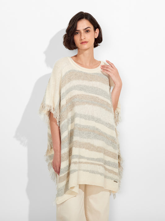 Zegovia Poncho Baby Alpaca Color Ecru