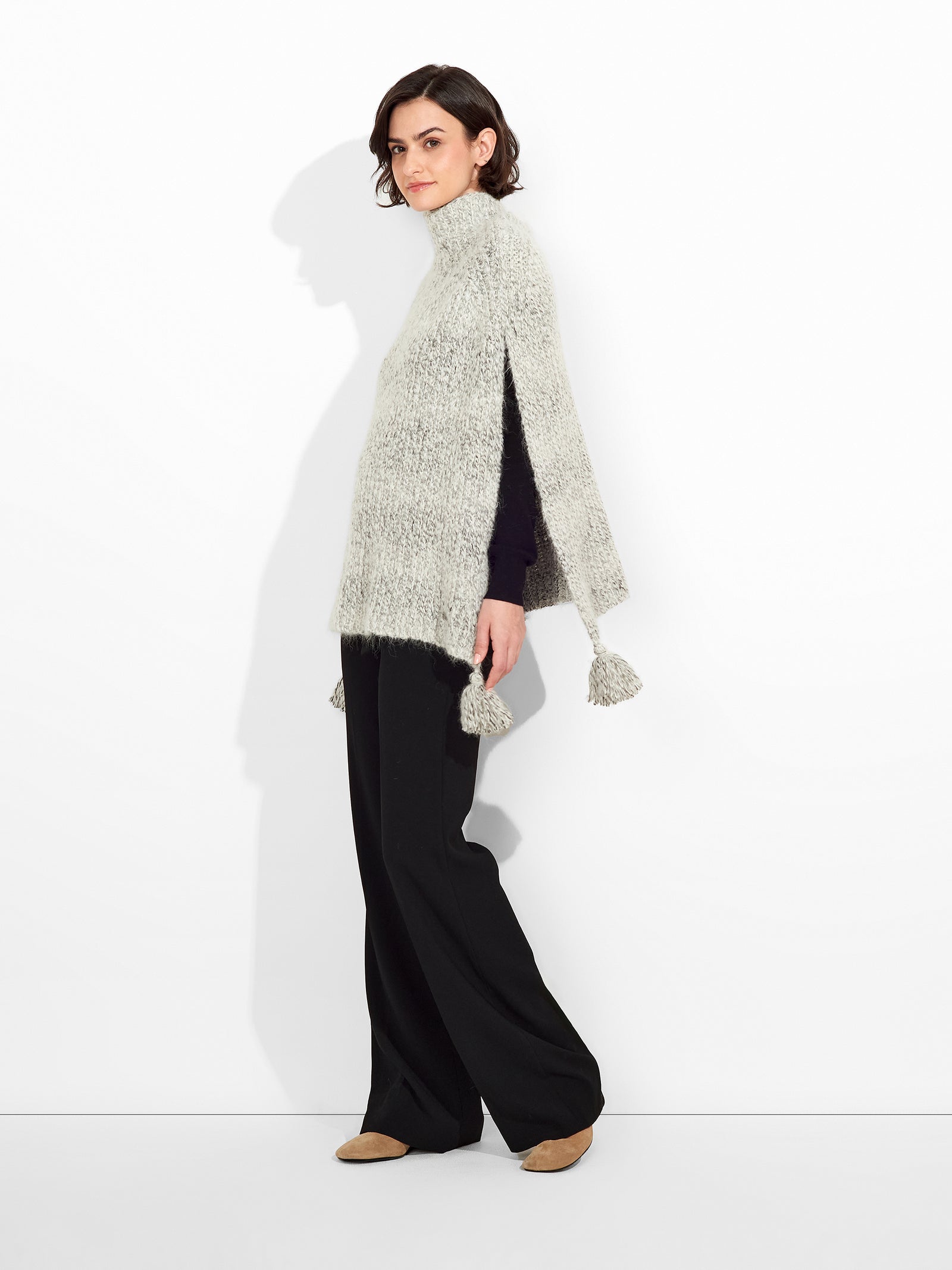 Zpazio Poncho Suri Alpaca Color Grey