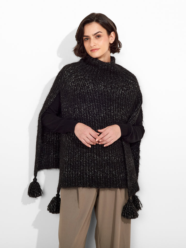 Zpazio Poncho Suri Alpaca Color Negro
