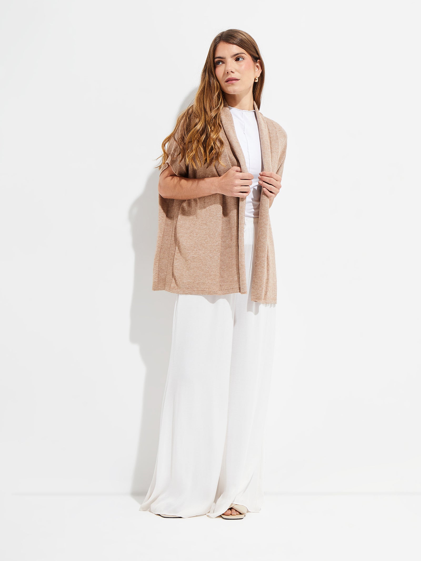 Chaleco de algodón Ymogen color beige