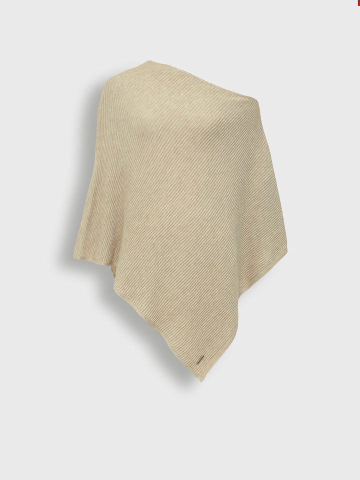 Poncho Ypanema de algodón color beige