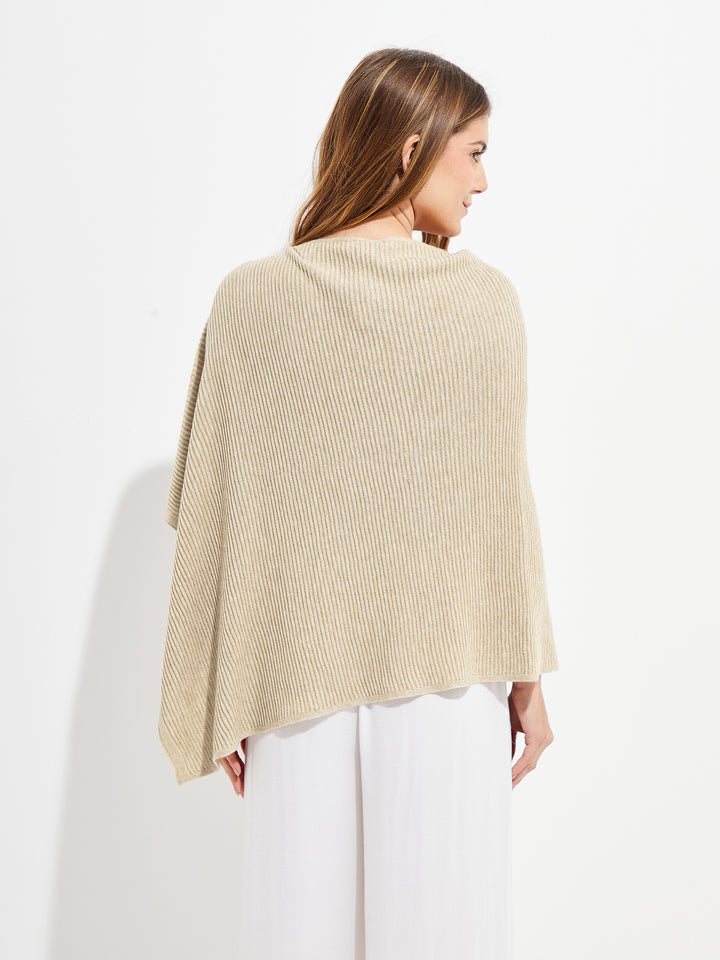 Poncho Ypanema de algodón color beige