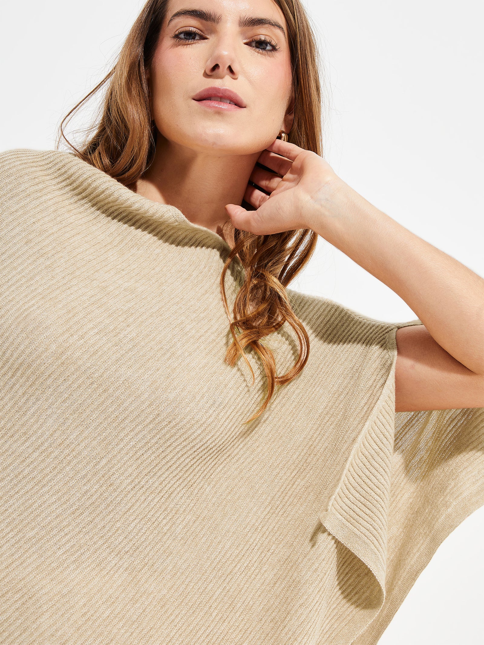 Ypanema Poncho Cotton Color Beige