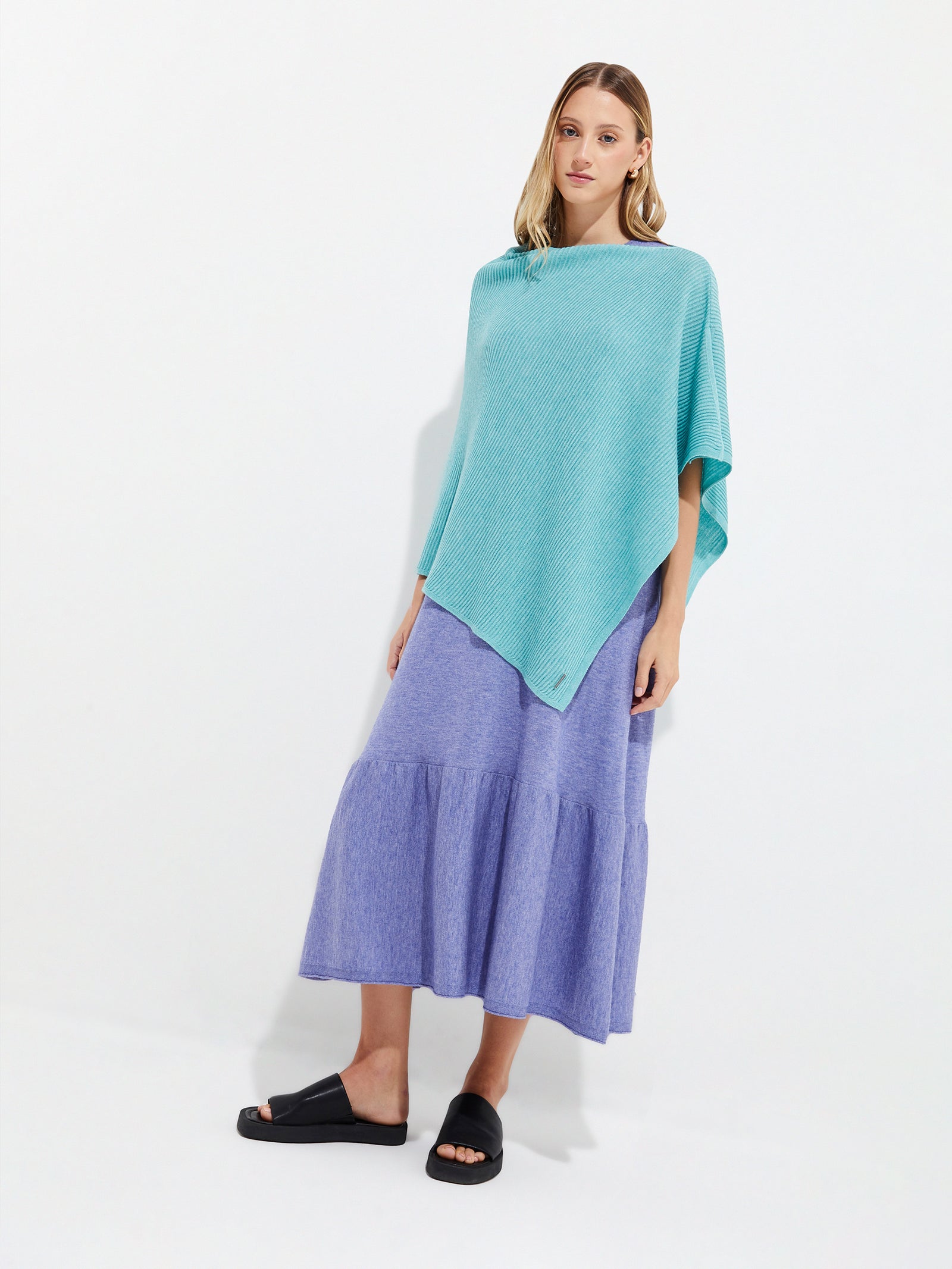 Ypanema Poncho Cotton Color Turquoise