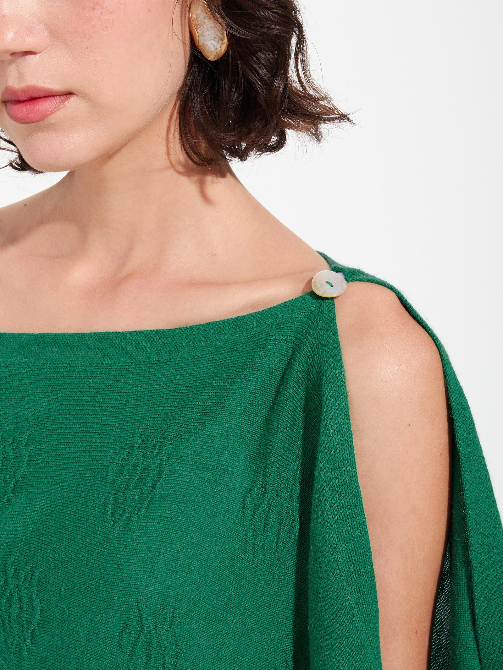 Poncho Zabeth Algodón Color Verde