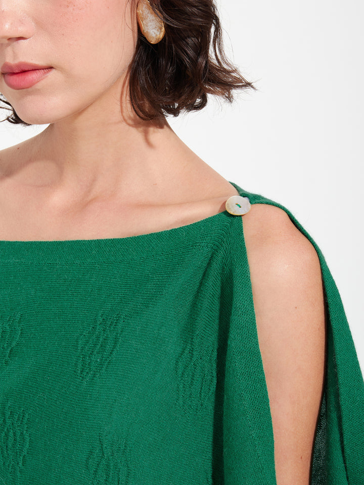 Poncho Zabeth Algodón Color Verde
