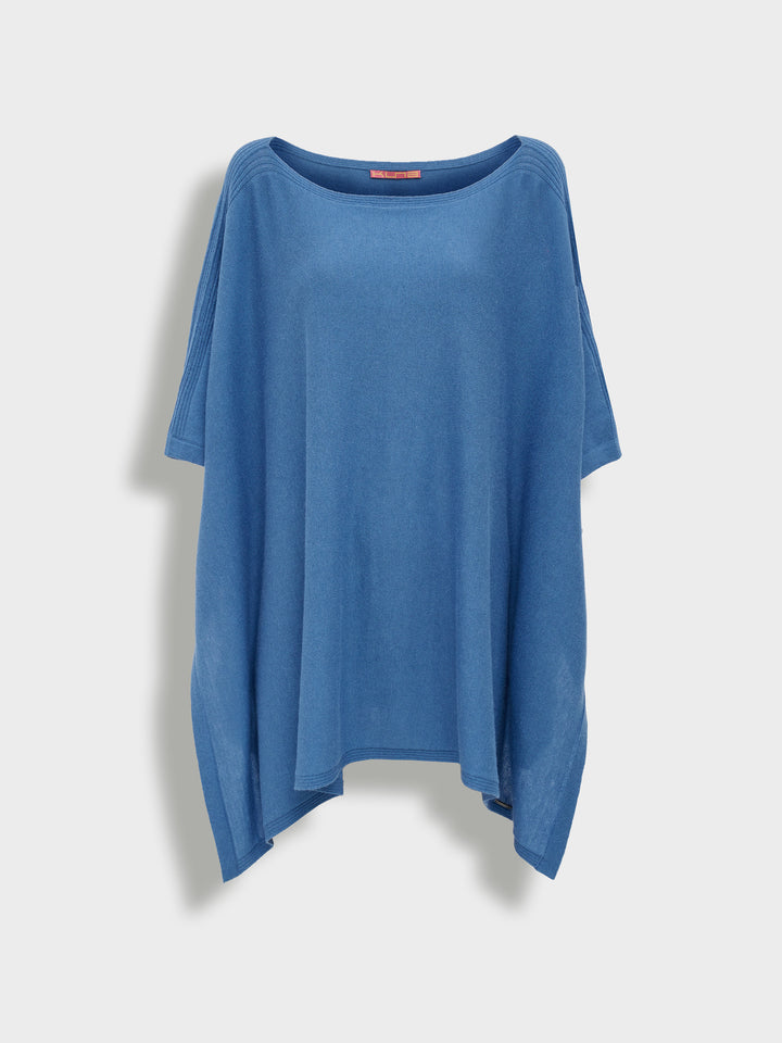 Zarah Poncho de Algodón Color Azul