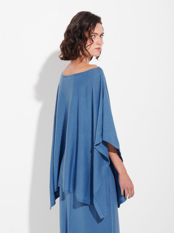 Zarah Poncho de Algodón Color Azul