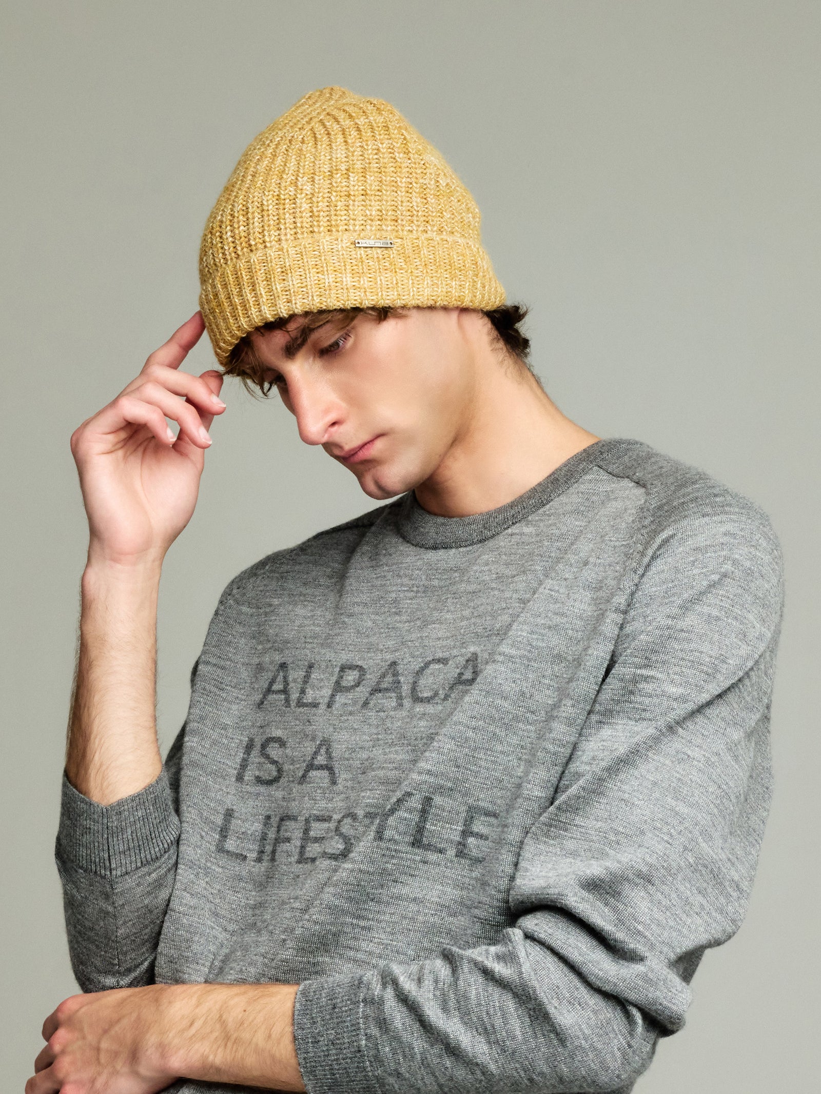 Ubicate Hat Hat Baby Alpaca Color Yellow