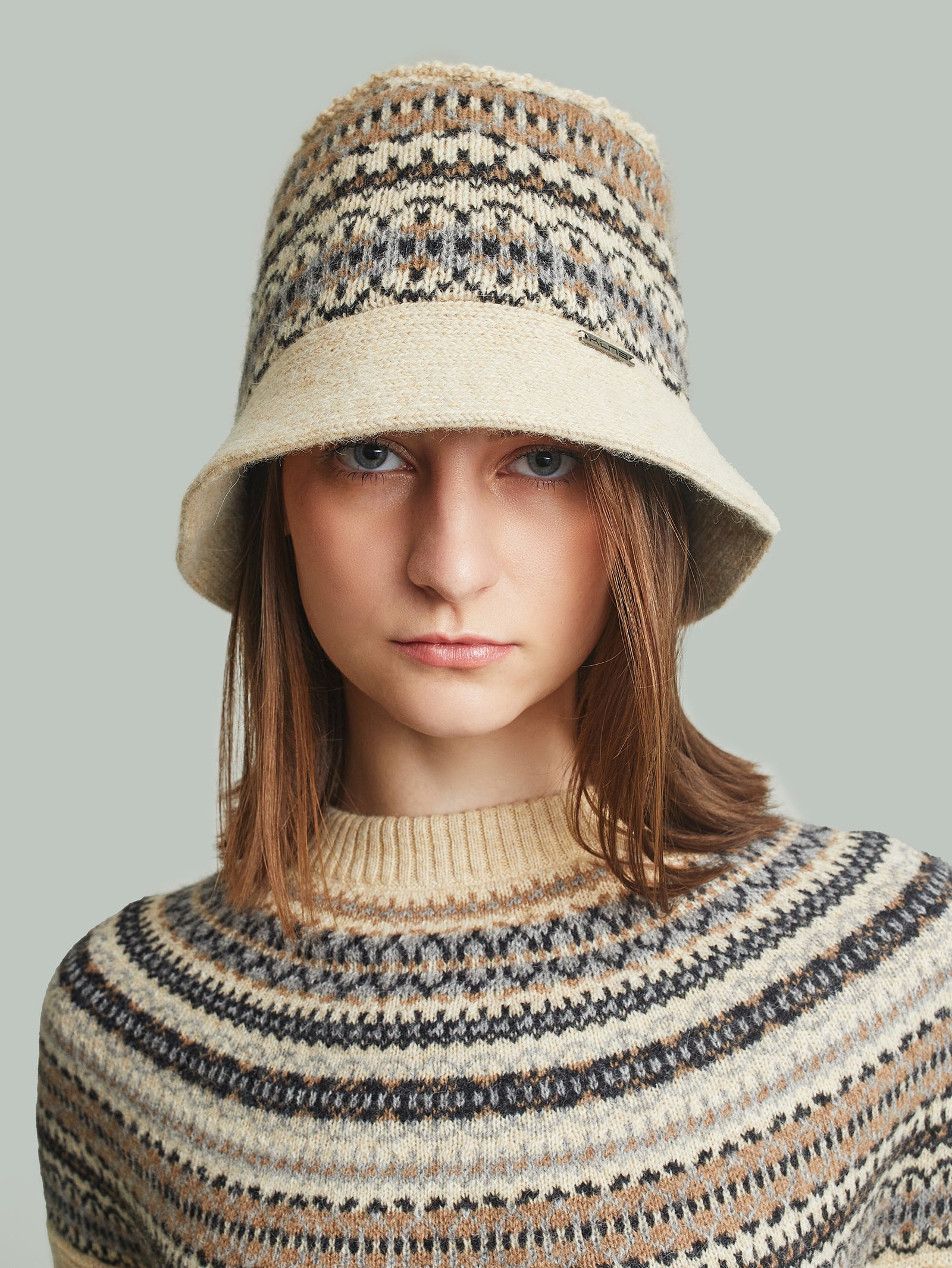 Sombrero de cubo Yoke Baby Alpaca Color Beige