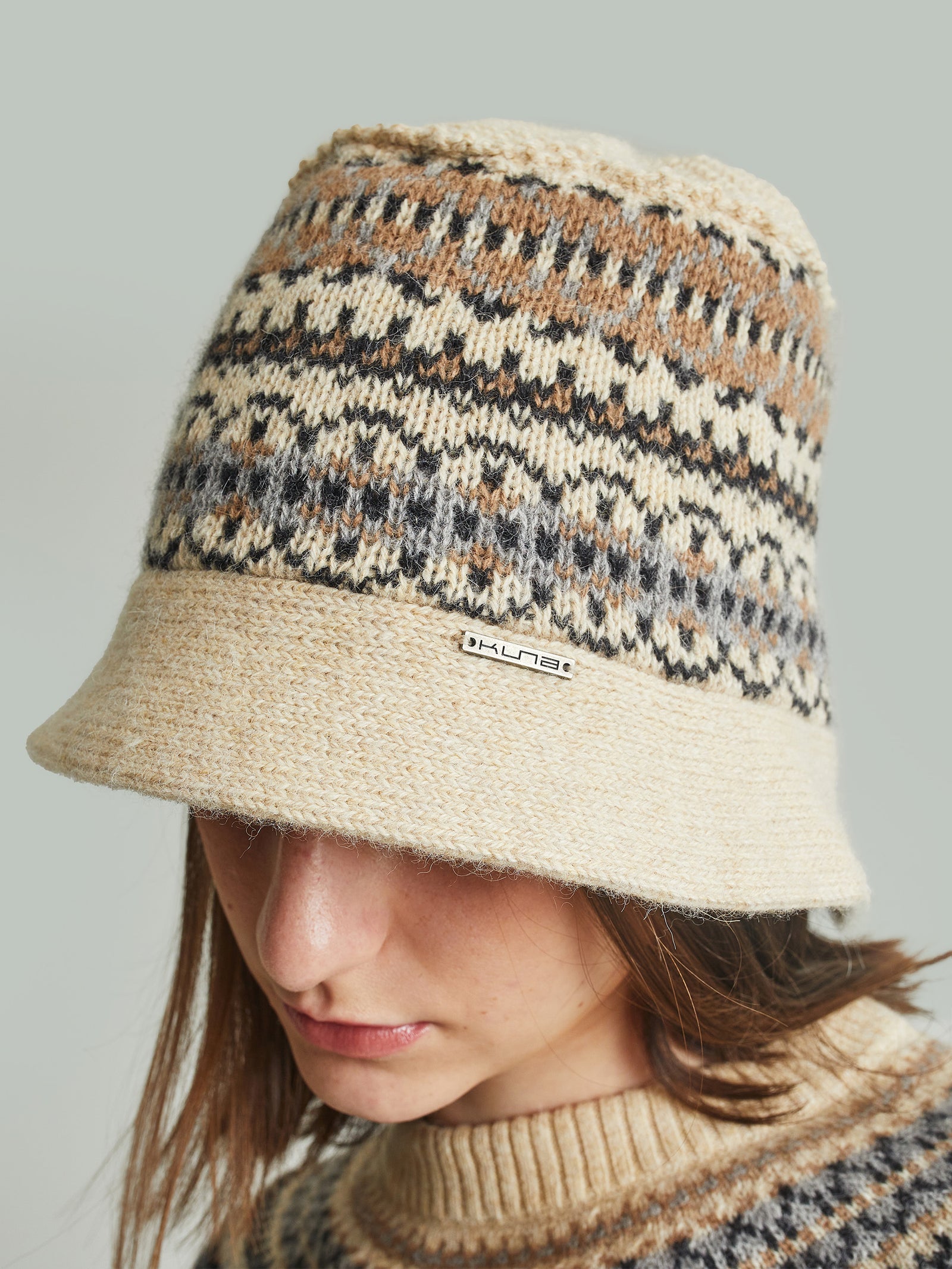 Sombrero de cubo Yoke Baby Alpaca Color Beige