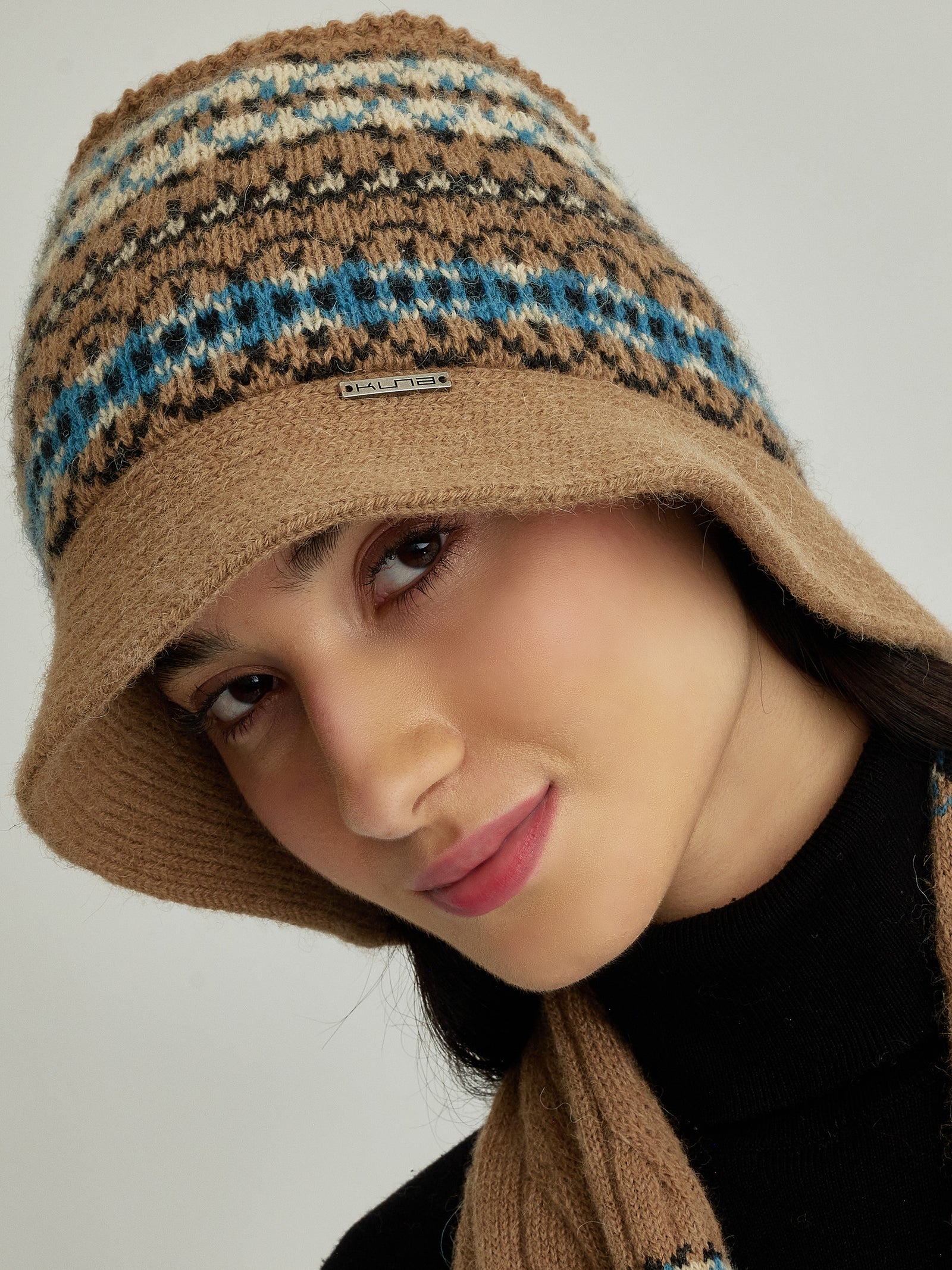 Sombrero de Cubo Yoke de Baby Alpaca Color Camel
